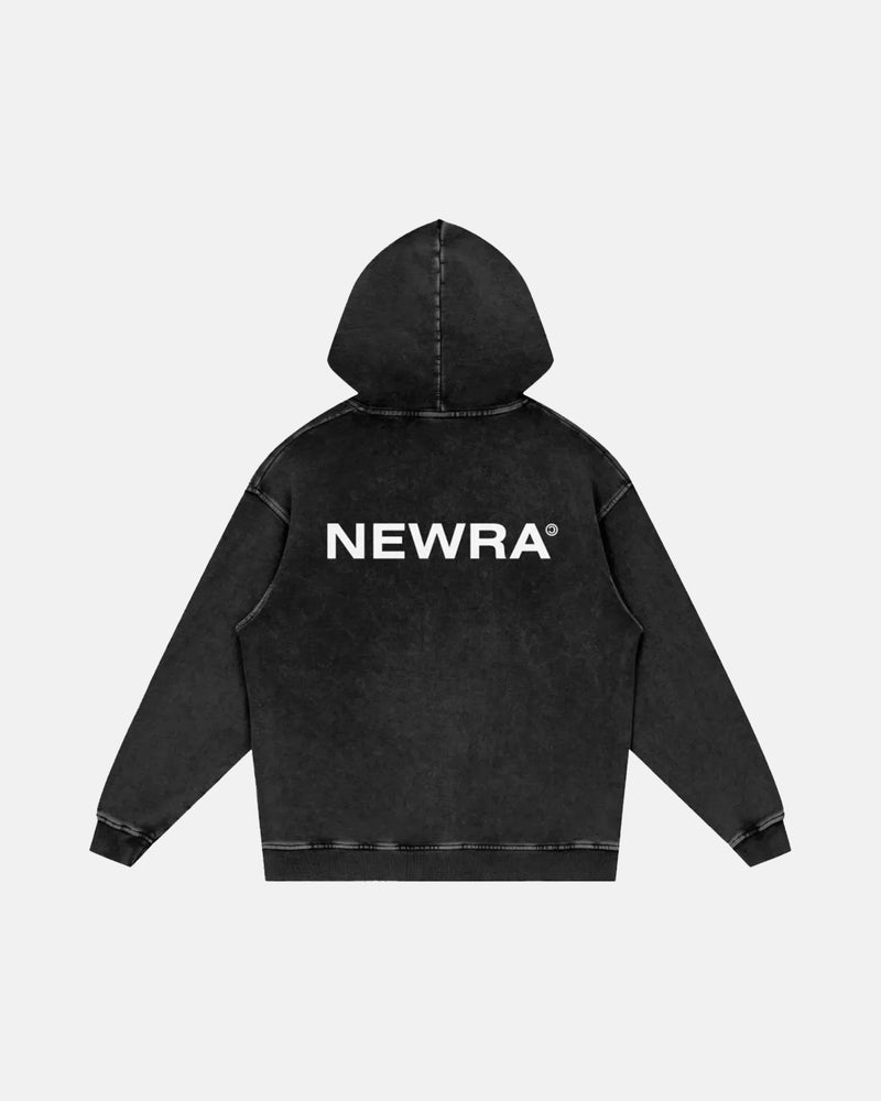 Basic Washed Hoodie Black