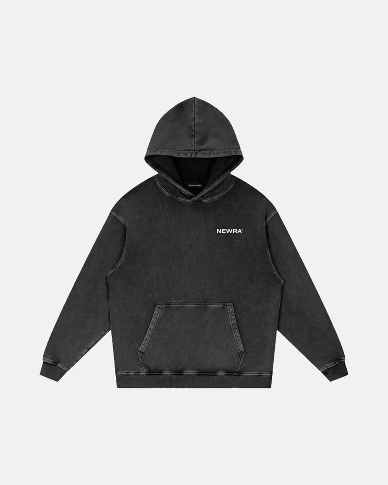 Basic Washed Hoodie Black